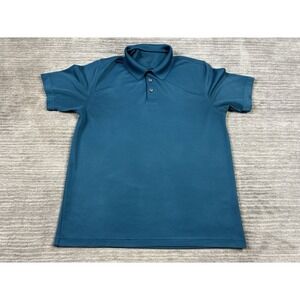 Arrow Shirt Mens Medium‎ Blue Short Sleeve Polo Polyester Casual